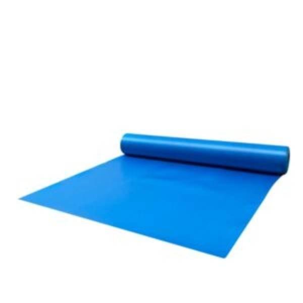 Blue rolled flooring material